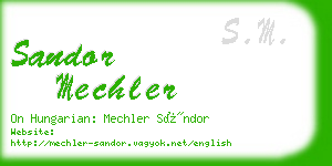 sandor mechler business card